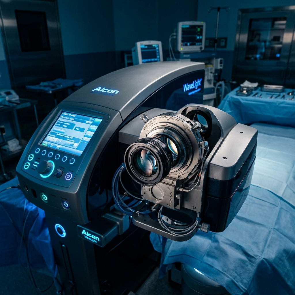 Equipamiento láser quirúrgico avanzado en quirófano oftalmológico